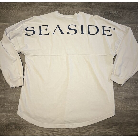 SPIRIT Men's Jersey SeaSide Large Logo Crewneck Pullover White/Blue Size Medium - Picture 1 of 9